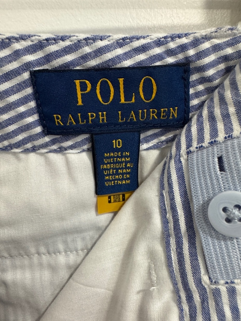 Polo Ralph Lauren Boys Sz10 Blue White Striped Seersucker Shorts Classic Preppy - Picture 5 of 9